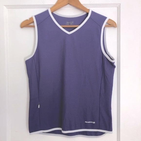 SUGOI purple sleeveless athletic top Tank. MADE in CANADA Outdoor. Size Medium - Picture 6 of 7